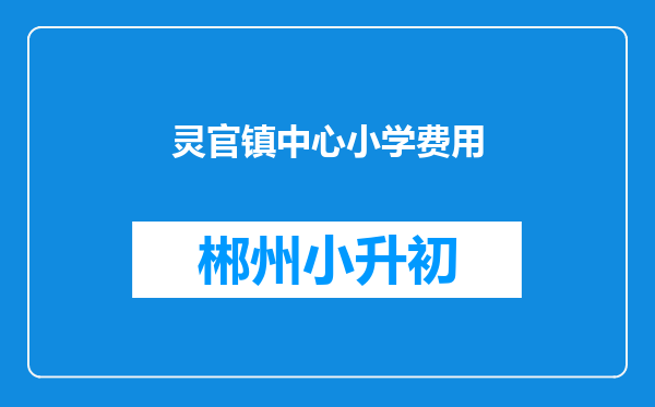 灵官镇中心小学费用