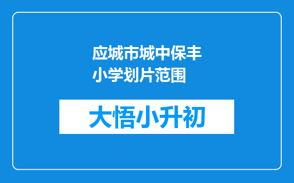 应城市城中保丰小学划片范围