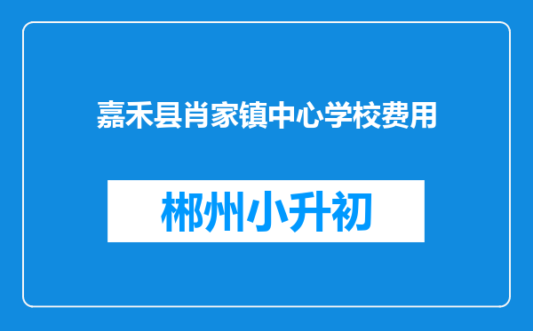 嘉禾县肖家镇中心学校费用