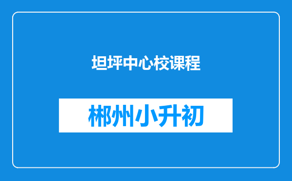 坦坪中心校课程