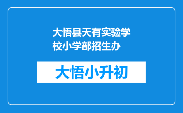 大悟县天有实验学校小学部招生办