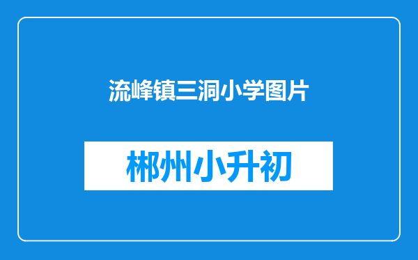 流峰镇三洞小学图片