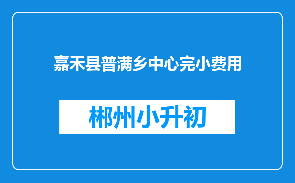 嘉禾县普满乡中心完小费用