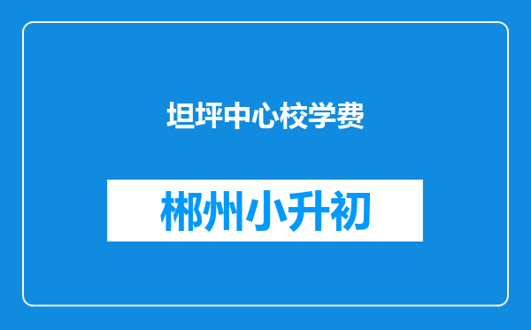 坦坪中心校学费