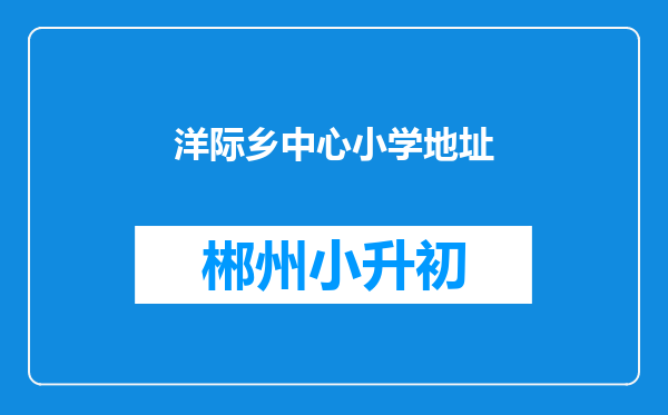 洋际乡中心小学地址