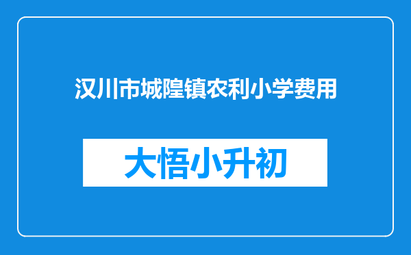 汉川市城隍镇农利小学费用