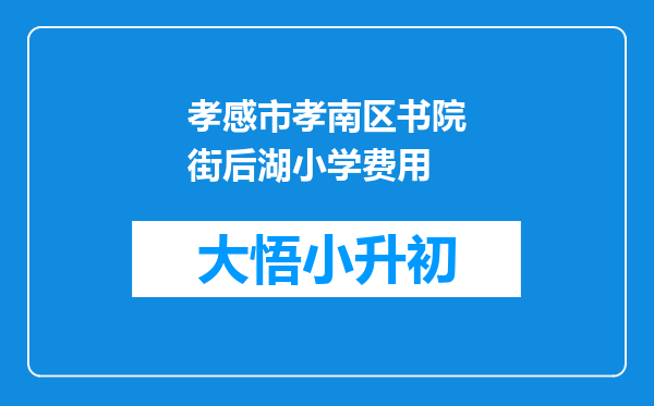 孝感市孝南区书院街后湖小学费用
