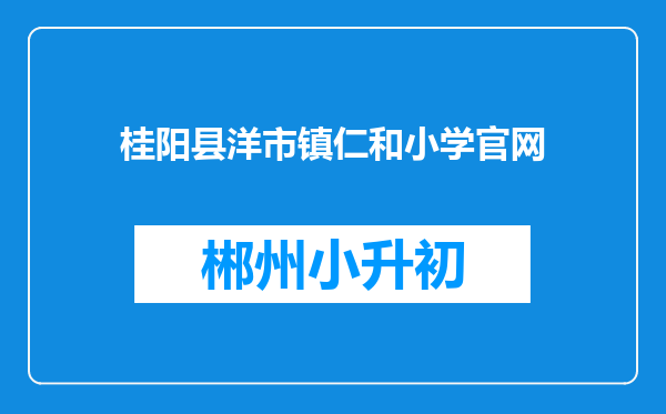 桂阳县洋市镇仁和小学官网