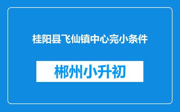 桂阳县飞仙镇中心完小条件