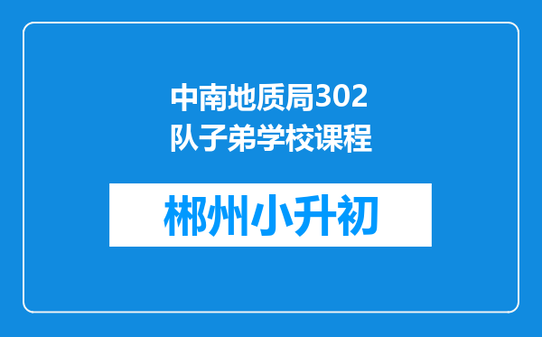 中南地质局302队子弟学校课程