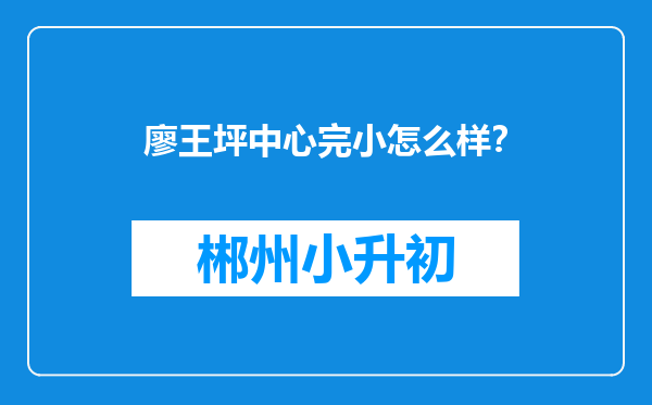 廖王坪中心完小怎么样？