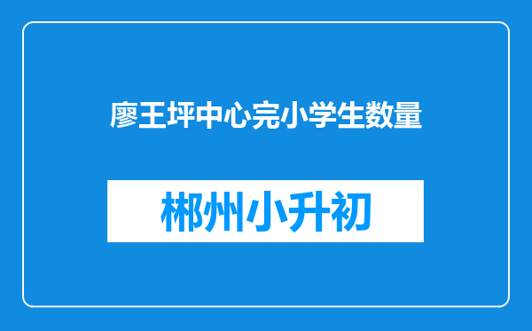 廖王坪中心完小学生数量