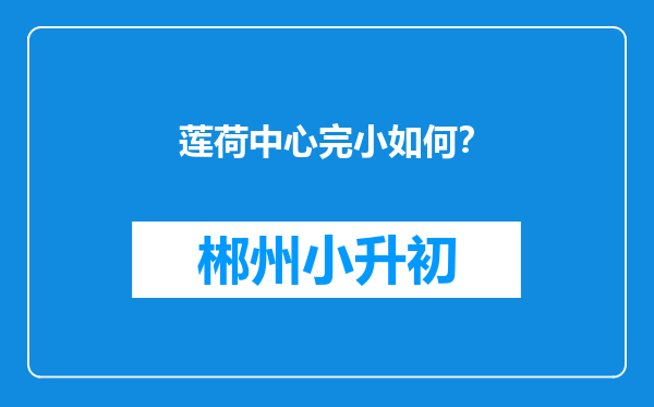 莲荷中心完小如何？