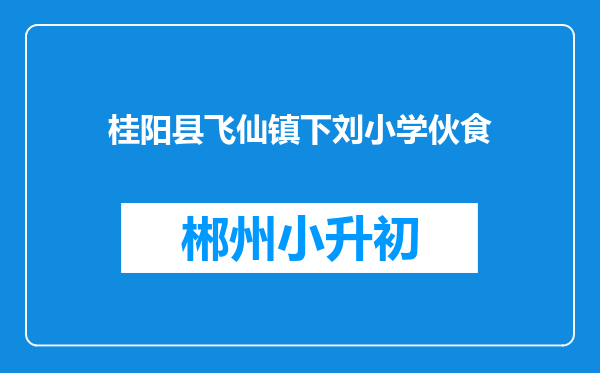 桂阳县飞仙镇下刘小学伙食