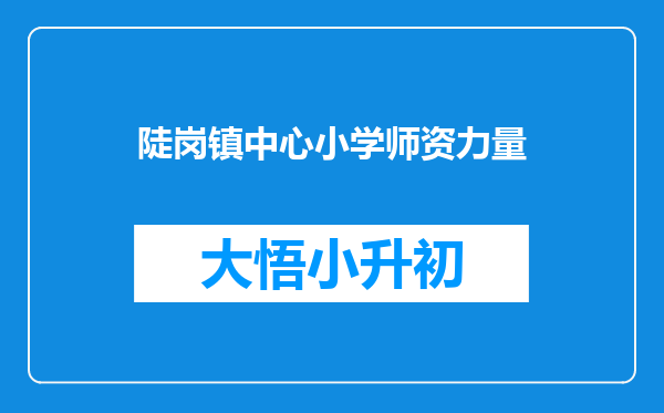 陡岗镇中心小学师资力量