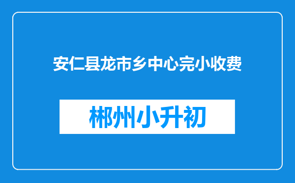 安仁县龙市乡中心完小收费