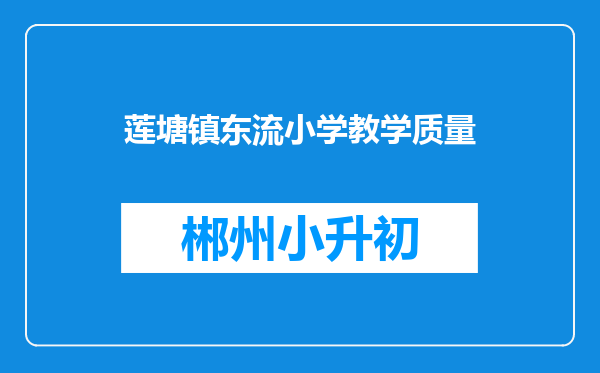 莲塘镇东流小学教学质量
