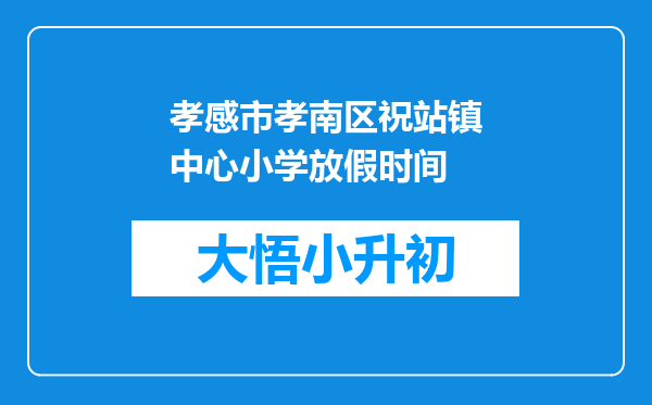 孝感市孝南区祝站镇中心小学放假时间