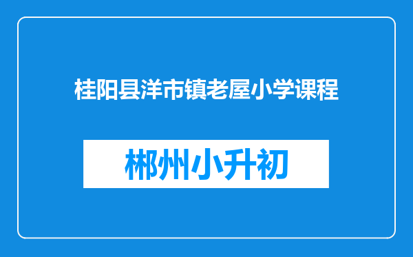 桂阳县洋市镇老屋小学课程