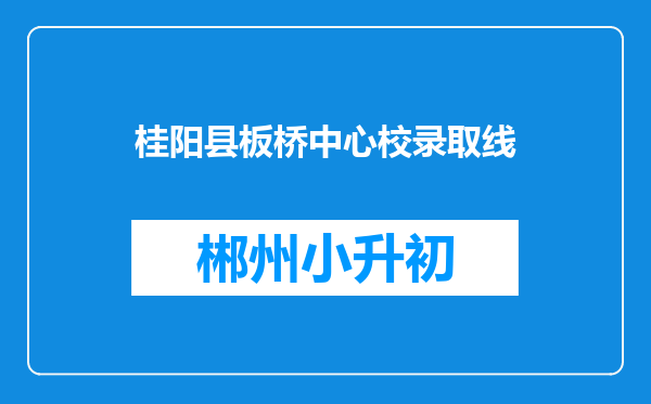 桂阳县板桥中心校录取线