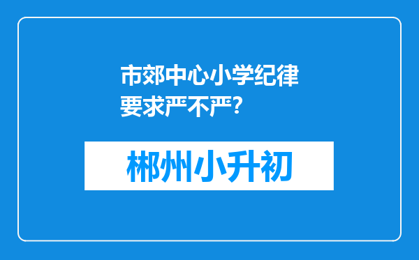 市郊中心小学纪律要求严不严？