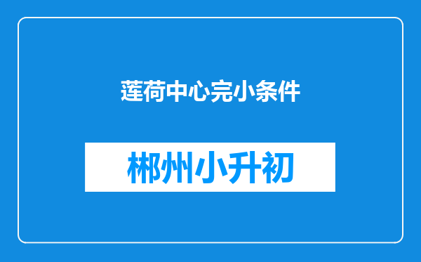 莲荷中心完小条件