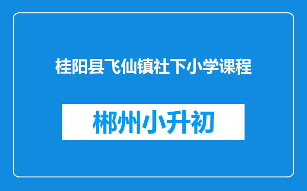 桂阳县飞仙镇社下小学课程