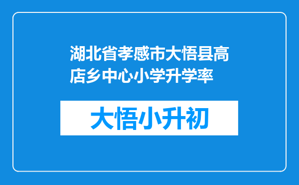湖北省孝感市大悟县高店乡中心小学升学率