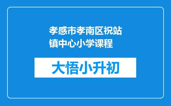 孝感市孝南区祝站镇中心小学课程