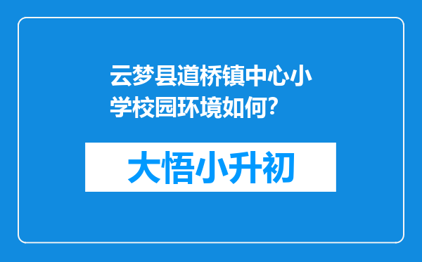 云梦县道桥镇中心小学校园环境如何？