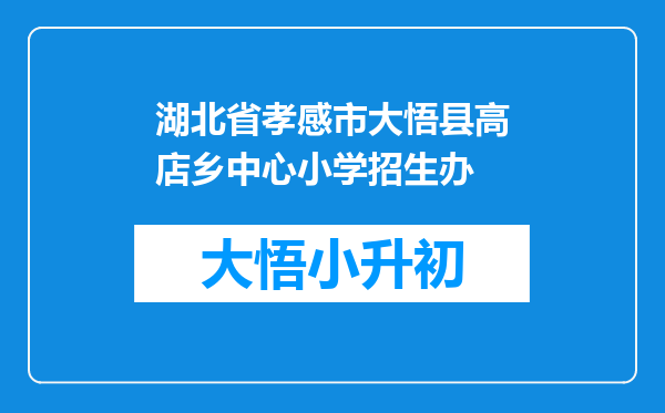 湖北省孝感市大悟县高店乡中心小学招生办