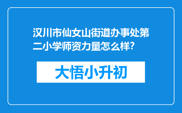 汉川市仙女山街道办事处第二小学师资力量怎么样？