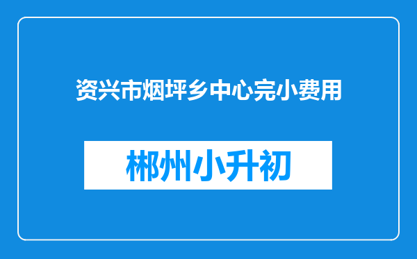资兴市烟坪乡中心完小费用