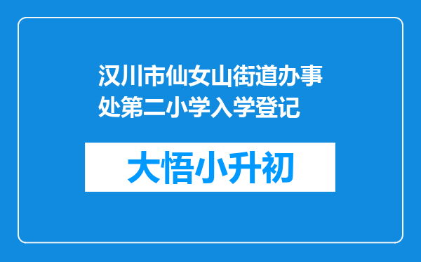 汉川市仙女山街道办事处第二小学入学登记