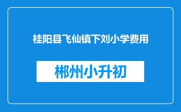桂阳县飞仙镇下刘小学费用