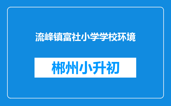 流峰镇富社小学学校环境