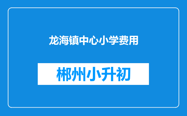 龙海镇中心小学费用