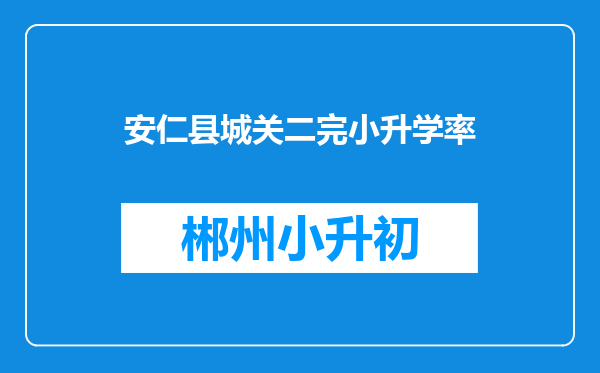 安仁县城关二完小升学率