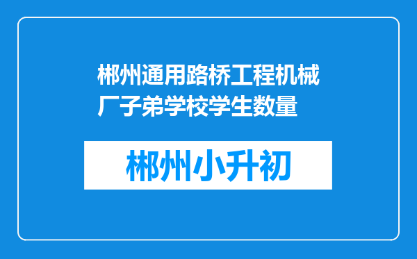 郴州通用路桥工程机械厂子弟学校学生数量