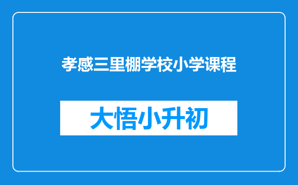 孝感三里棚学校小学课程