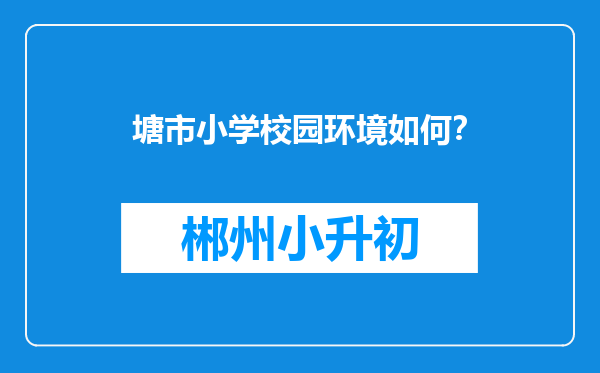 塘市小学校园环境如何？