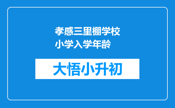 孝感三里棚学校小学入学年龄