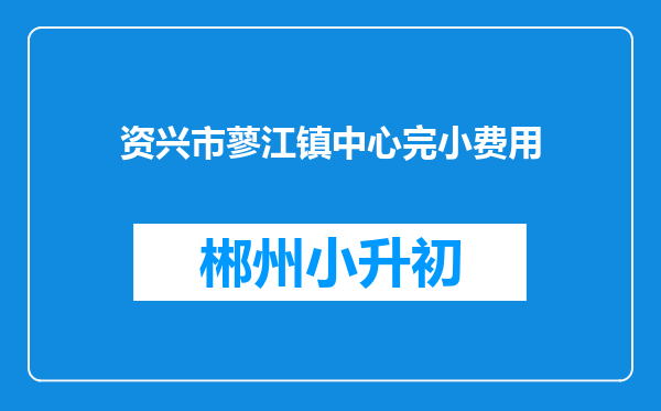 资兴市蓼江镇中心完小费用