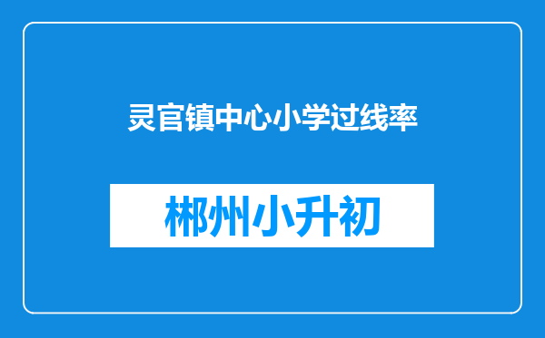 灵官镇中心小学过线率