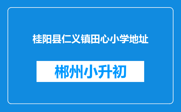 桂阳县仁义镇田心小学地址