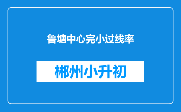 鲁塘中心完小过线率