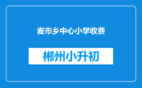 麦市乡中心小学收费