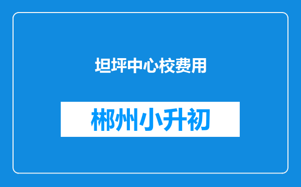 坦坪中心校费用