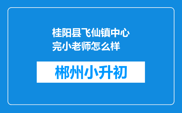 桂阳县飞仙镇中心完小老师怎么样