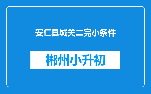 安仁县城关二完小条件